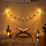 Ay ve Secde Tasarımlı Sıcak Beyaz LED Ramazan Işığı - Vipsepet