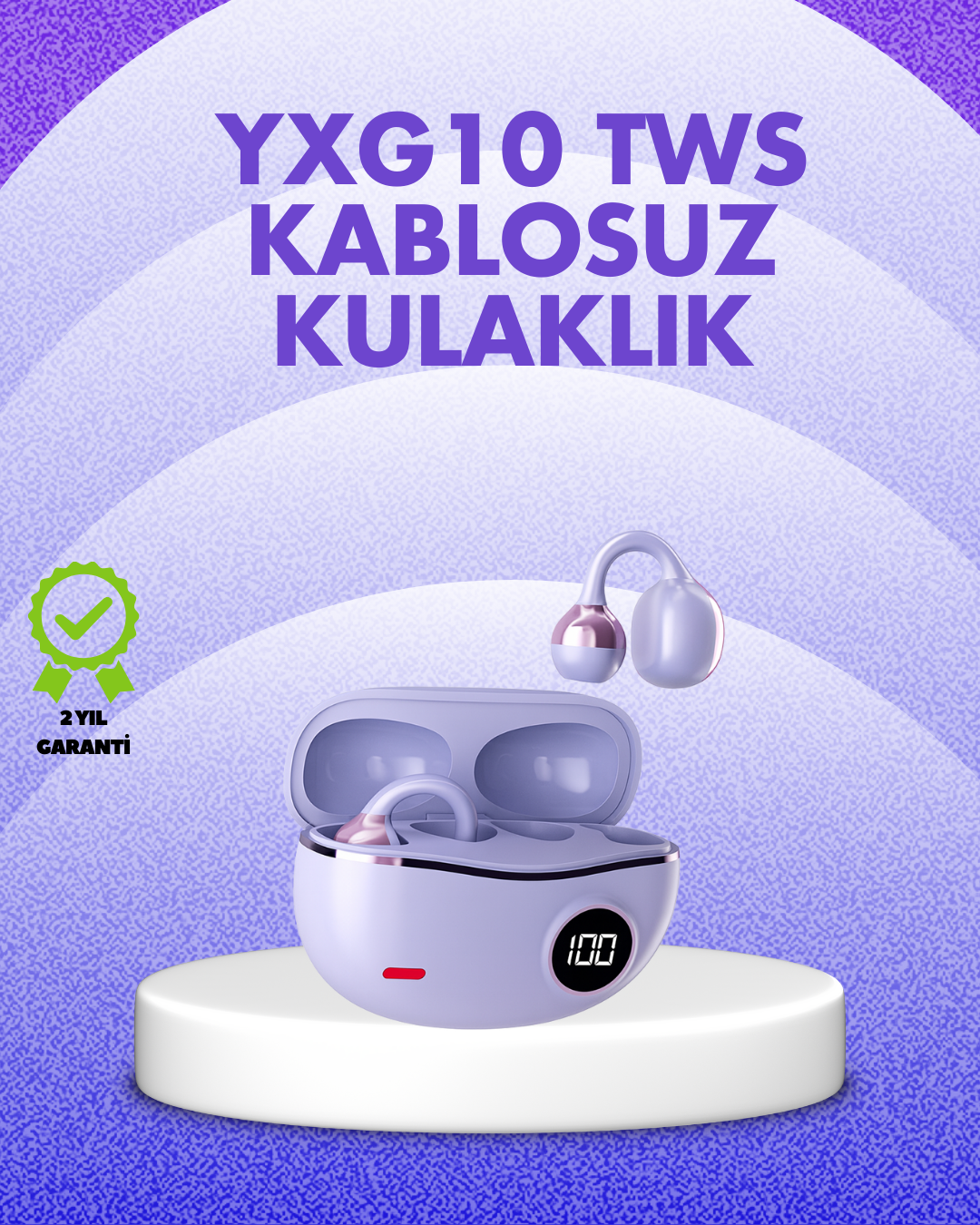 4-96 YXG10 Kablosuz Kulaklık – Bluetooth 5.4, Dokunmatik, LED Ekranlı Şarj Kutusu - vipsepet - Görsel 1