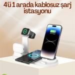 4 Cihazı Aynı Anda Şarj Edebilen Kablosuz Şarj İstasyonu – Çok Yönlü ve Pratik Tasarım - Vipsepet