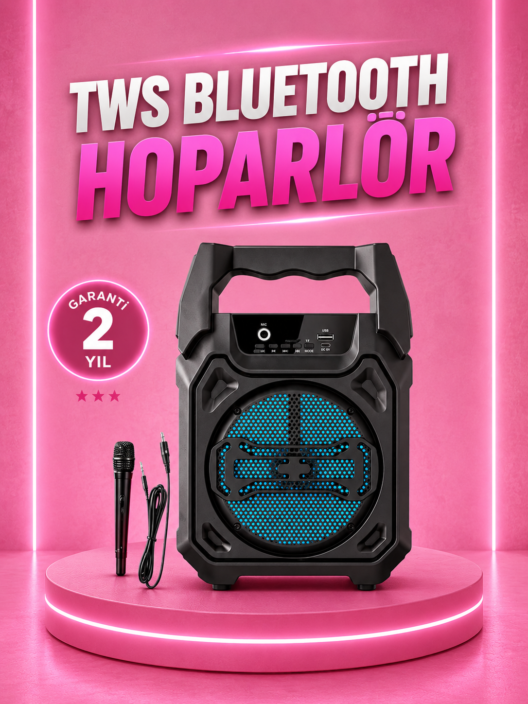 42759673-3b40-4072-8de0-7b184b3d3318 Taşınabilir 6.5” Bluetooth Hoparlör USB TF Kart Mikrofonlu Şarjlı Sistem - Vipsepet - Görsel 1