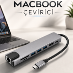 Çevirici Dönüştürücü Adaptör Macbook 3 In 1 Type-C To Hdmı USB 3.0 - Vipsepet