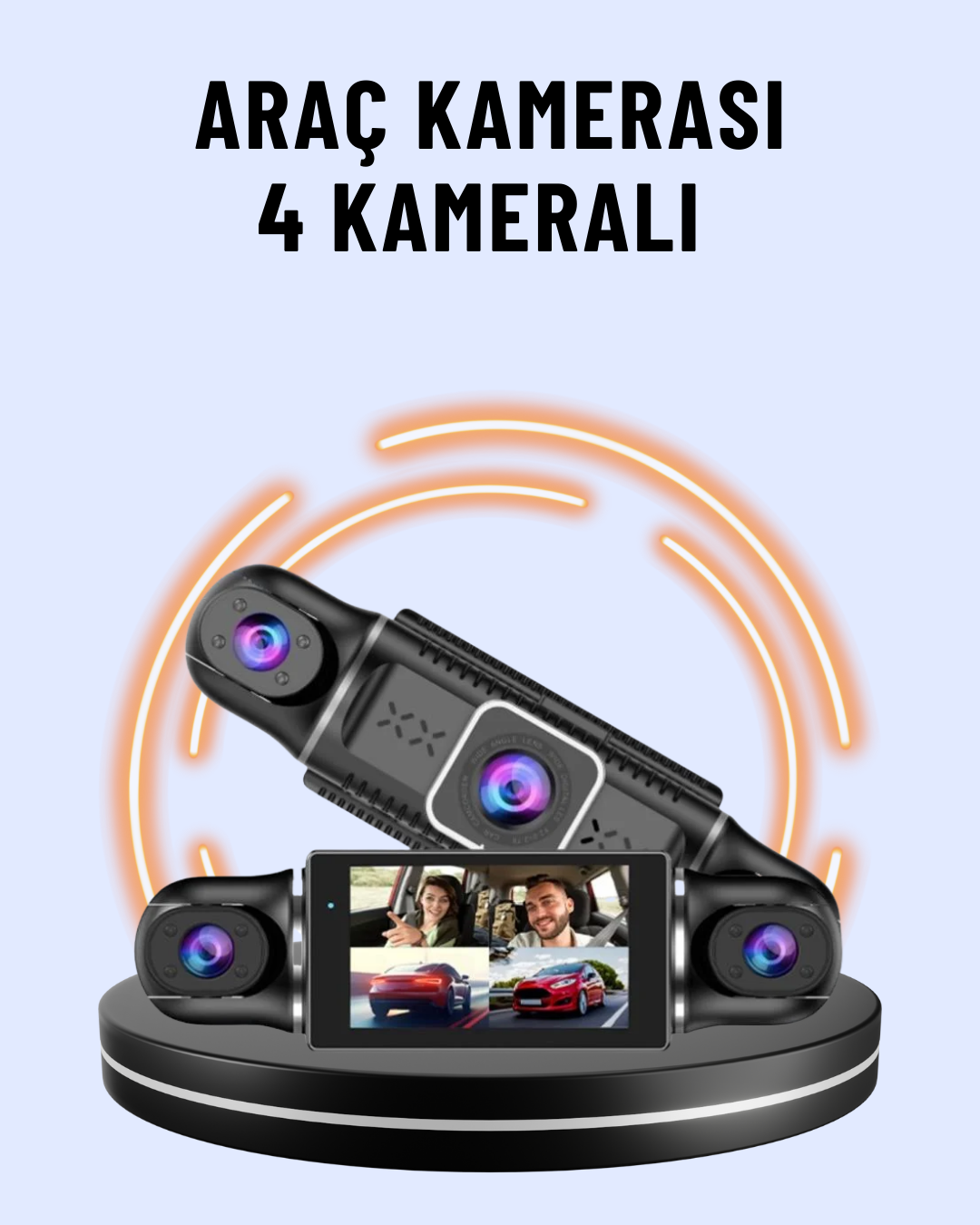 5-1 170° Geniş Açı 4 Kameralı Araç Kamerası Hareket Algılamalı - Vipsepet - Görsel 1