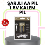 Tekrar Şarj Edilebilir AA USB Type-C Pil | 1000+ Döngü | 1.5V Sabit Voltaj - Vipsepet
