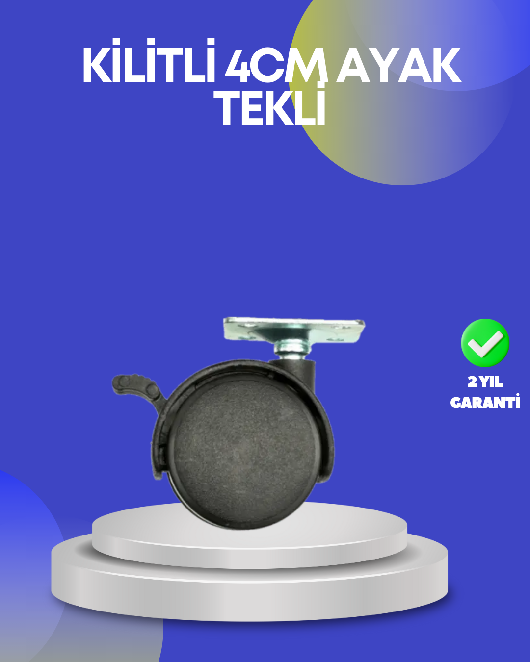 5-101 Dolap ve Raflar İçin 4 cm Kilitli Tekerlek Tekli - Vipsepet - Görsel 1