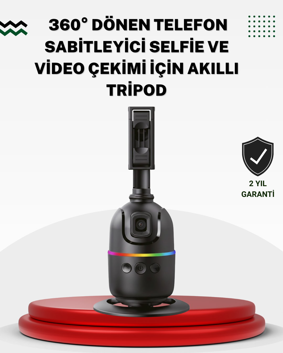 5-105 Sosyal Medya İçerikleri İçin Otomatik Yüz Takipli 360° Döner Gimbal Stand - Vipsepet - Görsel 1