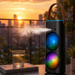 Şarjlı Buharlı Serinletici Fan RGB Işıklı Çift Pervaneli Masa Fanı - Vipsepet
