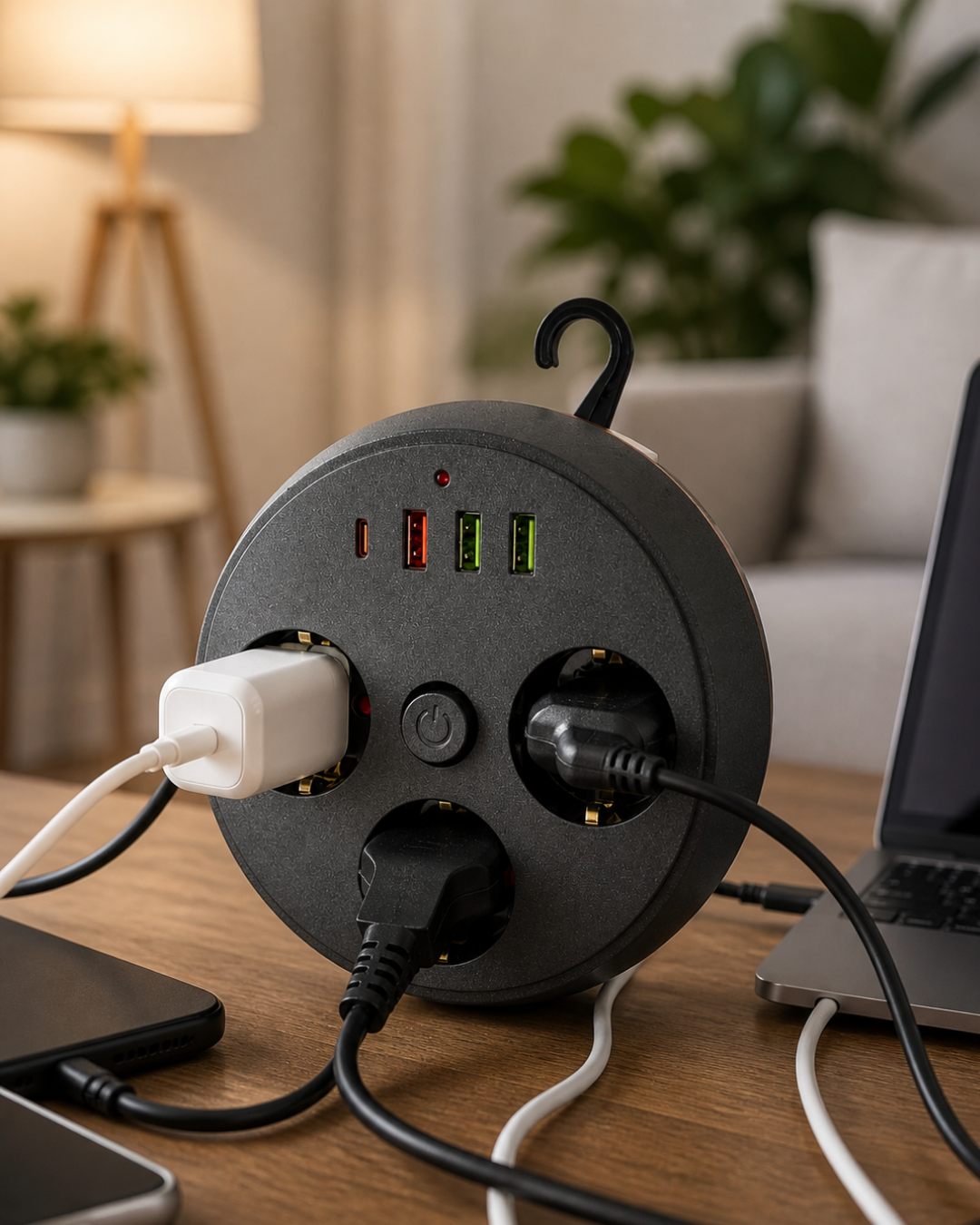 5-11 Ev Ofis İçin Çoklu Priz 3 Priz 3 USB Type C Güvenli Enerji Yönetimi - Vipsepet - Görsel 1