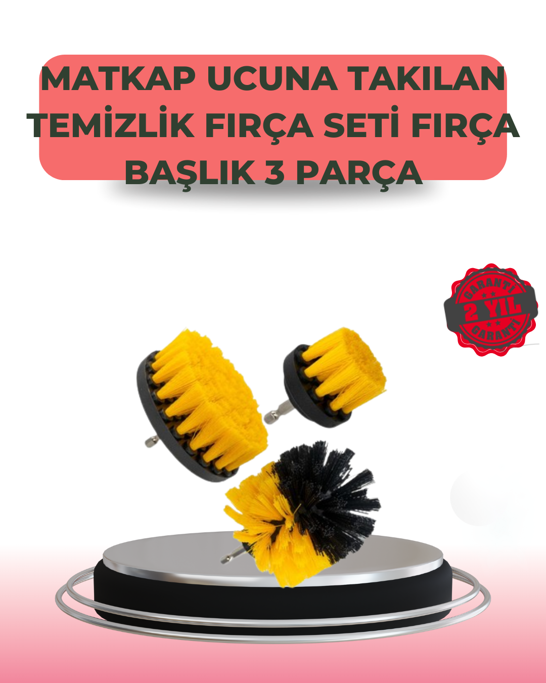5-116 3 Parça Matkap Ucu Temizlik Fırçası Dayanıklı Naylon Kıllı - Vipsepet - Görsel 1