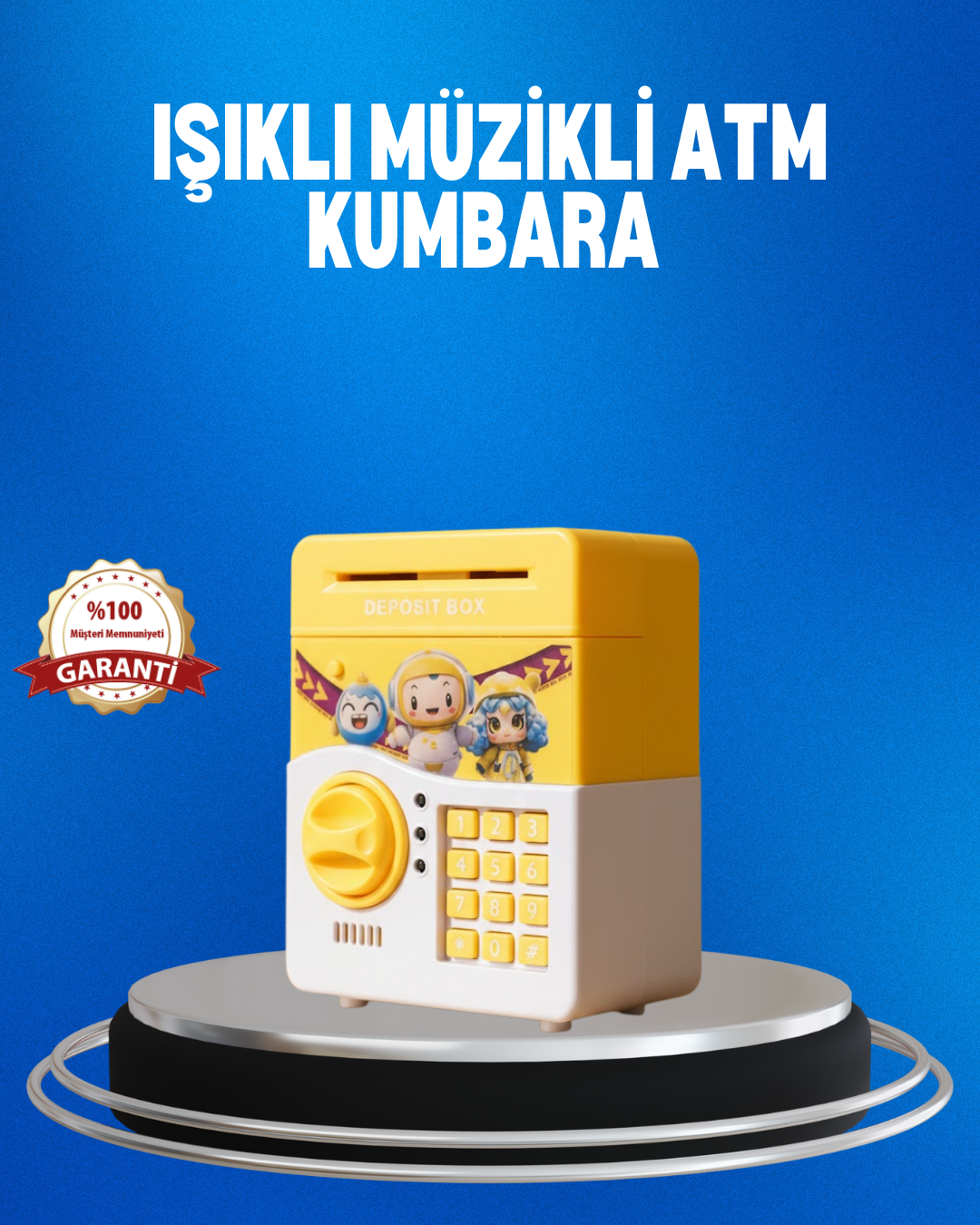 5-120 Çocuklar İçin Sarı Elektronik Şifreli Para Biriktirme Kumbarası - Vipsepet - Görsel 1