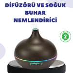 BN01 Uçucu Yağ Uyumlu Renkli LED Işıklı Nemlendirici - Vipsepet