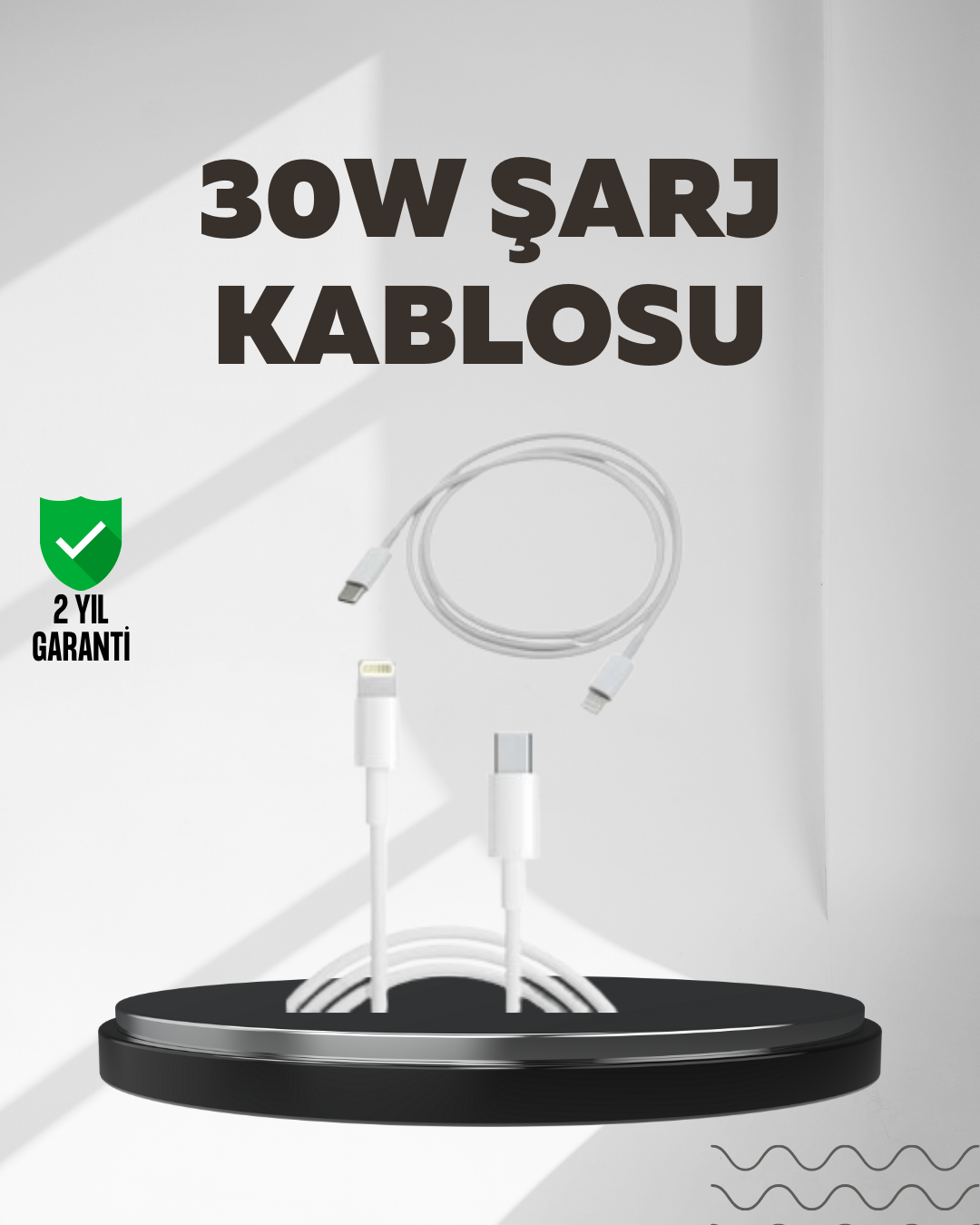 5-131 Yüksek Saflıkta Bakır Çekirdekli 30W Hızlı Şarj Kablosu - Vipsepet - Görsel 1