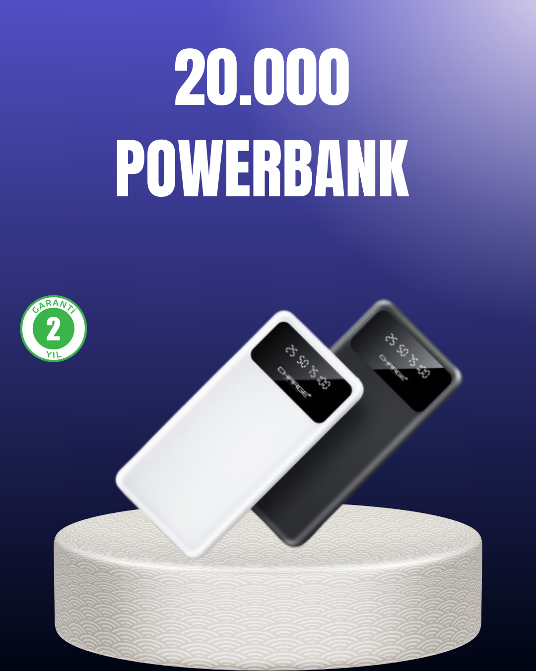 5-135 Akıllı LCD Ekranlı 20.000mAh Powerbank PD + USB + Type-C - vipsepet - Görsel 1