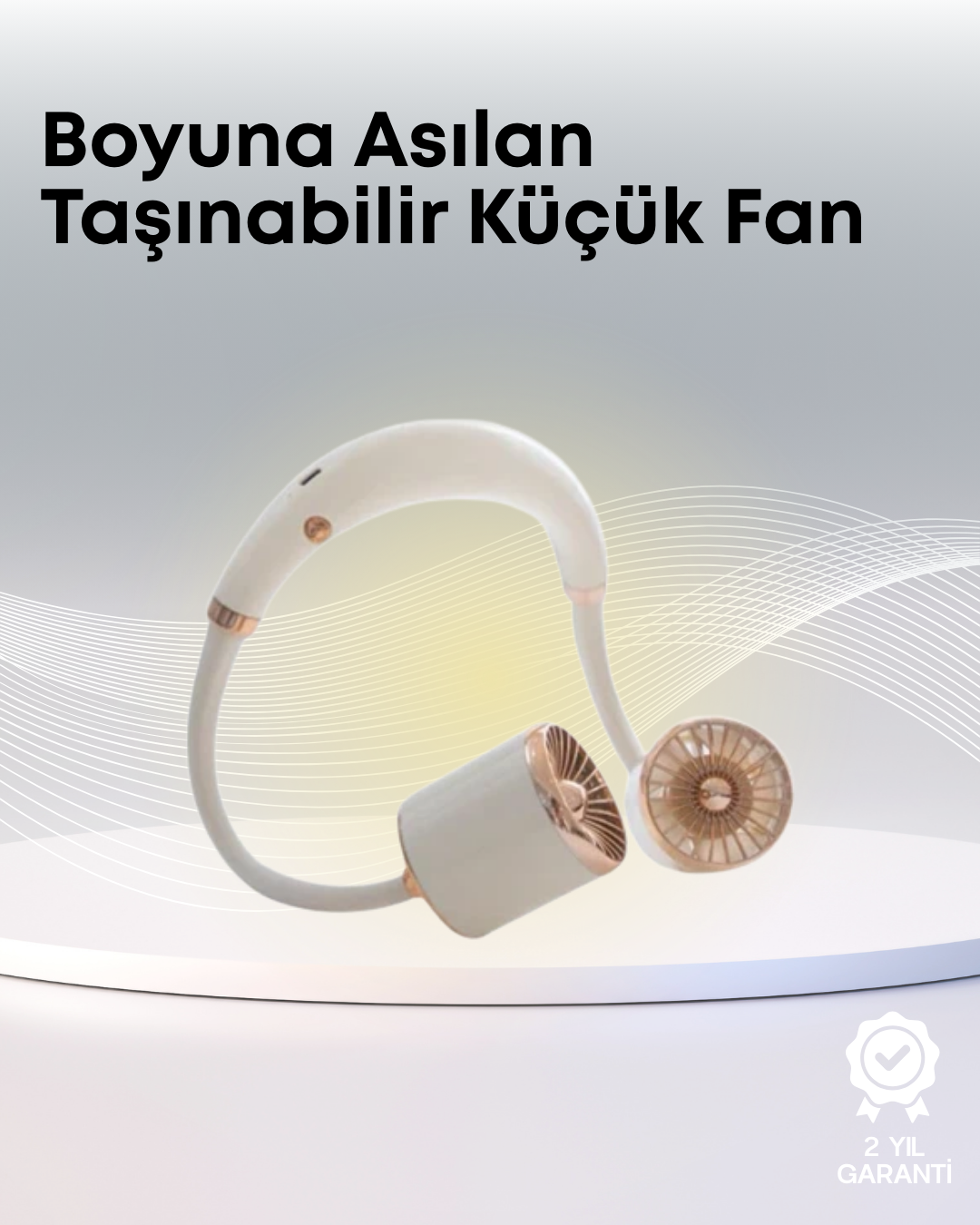 5-138 Yazlık Taşınabilir Sessiz Boyun Fanı 3 Kademe Hız Ayarlı - Vipsepet - Görsel 1