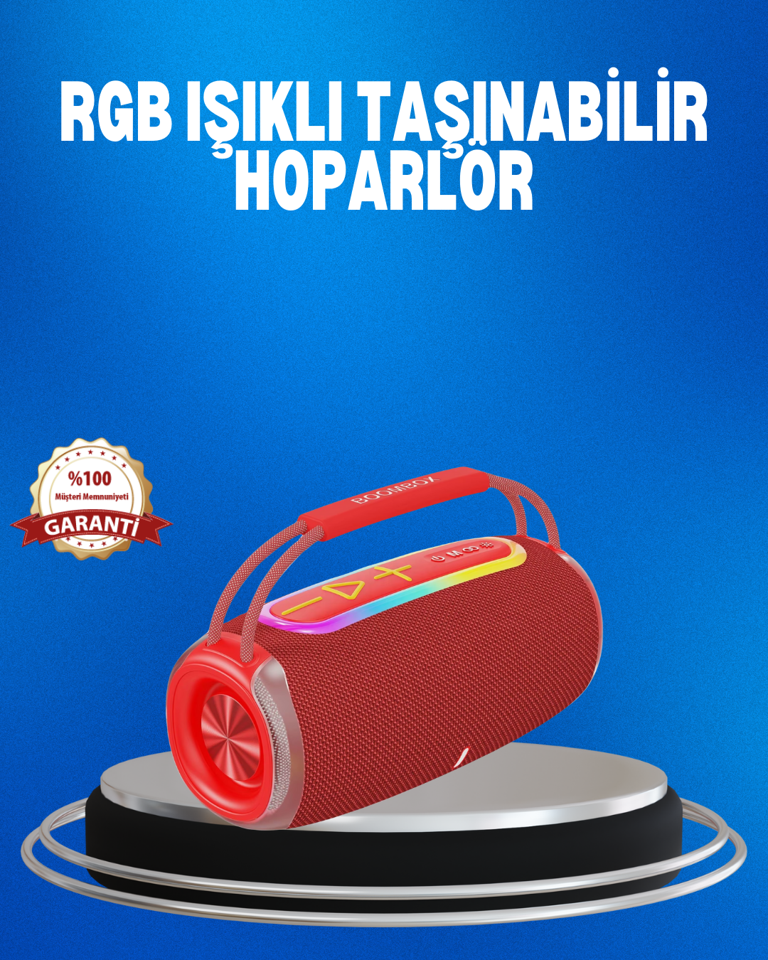 5-140 RGB LED Işıklı 20W Taşınabilir Hoparlör Bluetooth 5.3 + Type-C Şarj - Vipsepet - Görsel 1