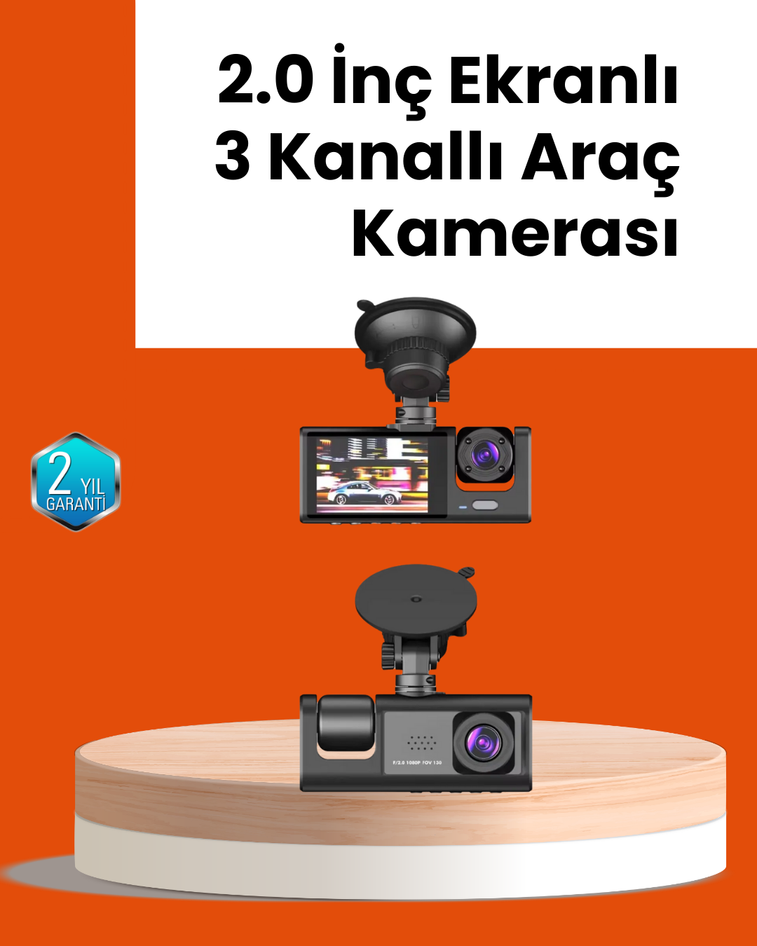 5-144 Full HD Araç Kamerası Çift Yönlü Kayıt ve Darbe Sensörü - Vipsepet - Görsel 1