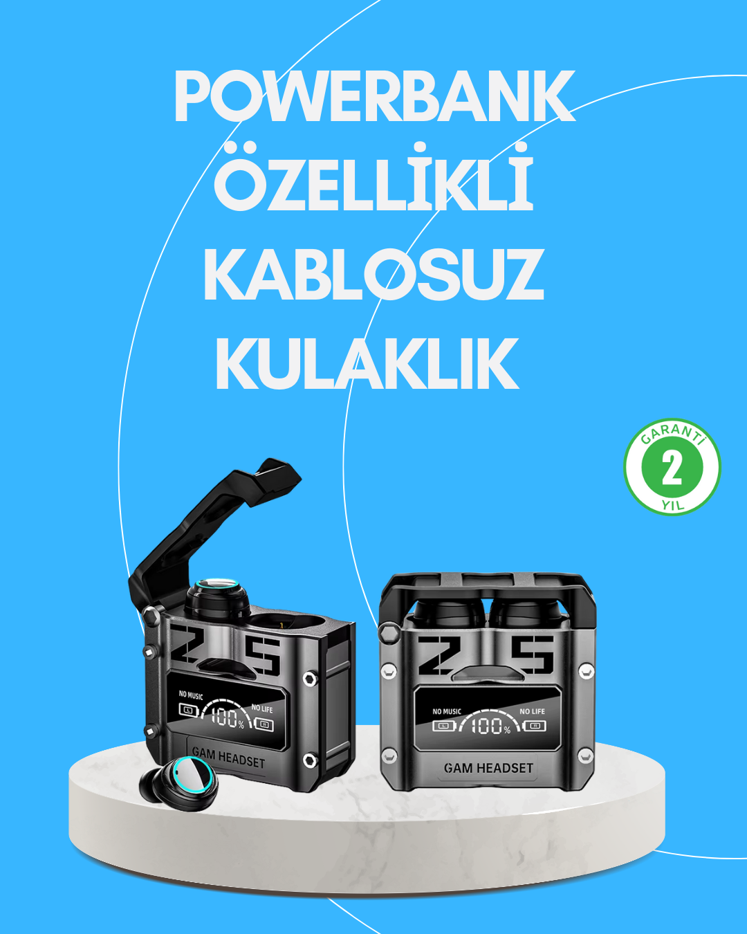 5-158 Şarj Kutulu Kablosuz Bluetooth Kulak İçi Spor Kulaklık - vipsepet - Görsel 1