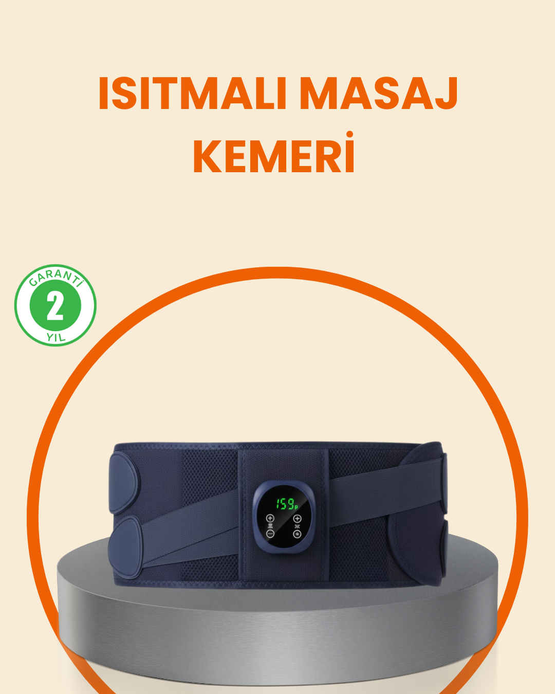 5-166 Isıtmalı Masaj Kemeri Dijital Ekranlı Bel Çevresi 100 cm Altı Uyumlu - Vipsepet - Görsel 1