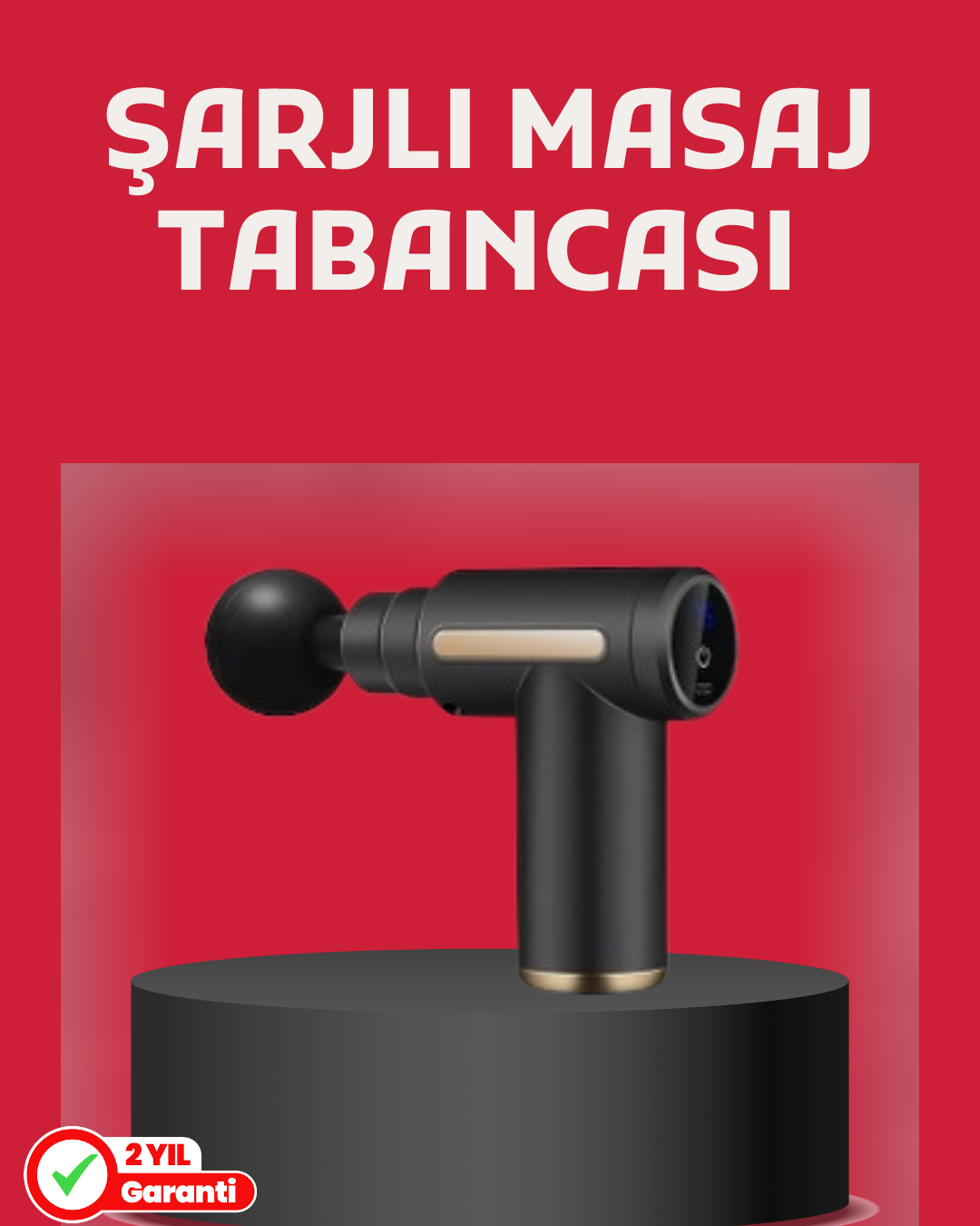 5-205 Derin Doku Masaj Tabancası 4 Başlık 6 Kademeli Sessiz Güç Şarjlı Kas Gevşetici - Vipsepet - Görsel 1