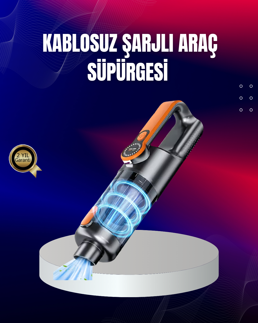 5-225 Taşınabilir Şarjlı El Süpürgesi Çok Yönlü Temizlik 5 Başlıklı Numaratör Hediyeli - Vipsepet - Görsel 1
