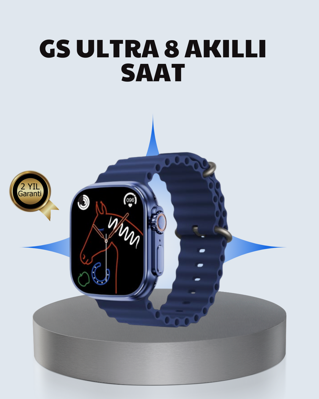 5-232 Akıllı Saat Ultra 2.05 IPS Ekran Bluetooth Aramalı Spor Modlu - Vipsepet - Görsel 1