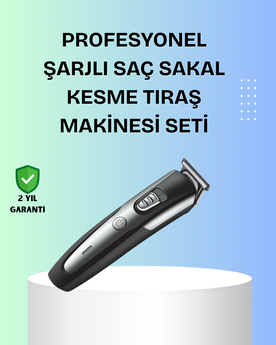 5-233 Kuaför Tipi Şarjlı Saç ve Sakal Kesme Makinesi Güçlü Motorlu - vipsepet - Görsel 1