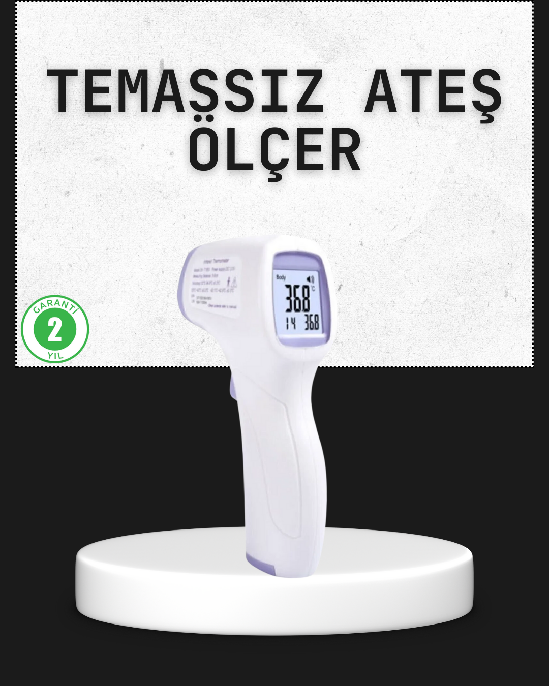 5-243 Temassız Termometre Hızlı Ölçüm Güvenli Dijital Ateş Ölçer - Vipsepet - Görsel 1
