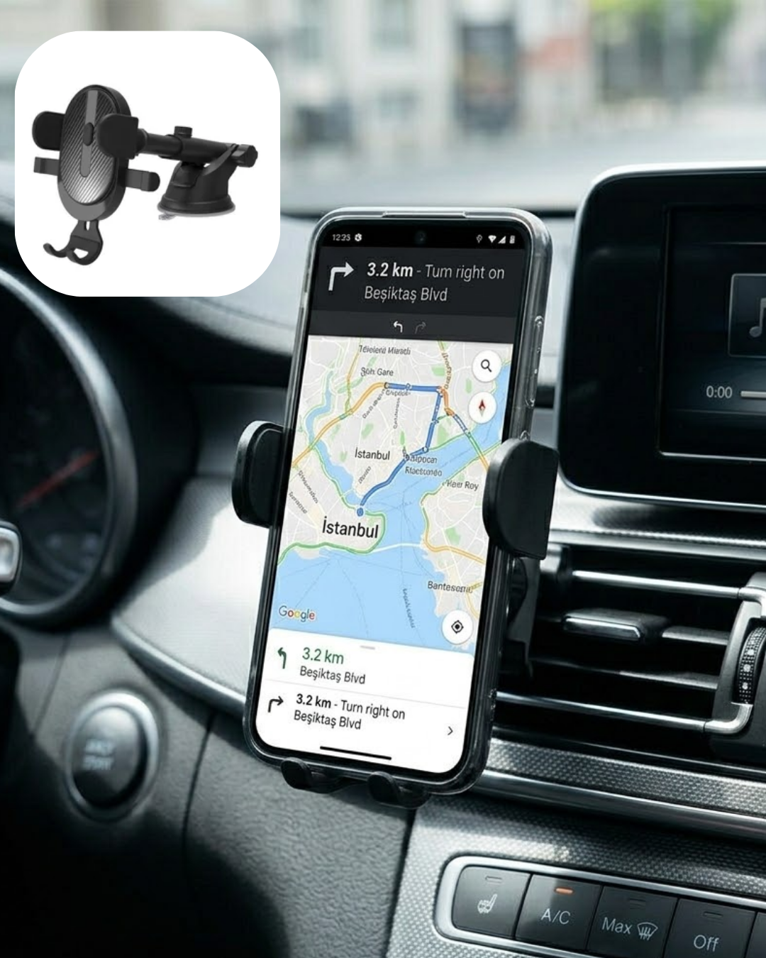 5-26 Araç Konsol Telefon Tutucu Ayarlanabilir Telefon Standı - Vipsepet - Görsel 1
