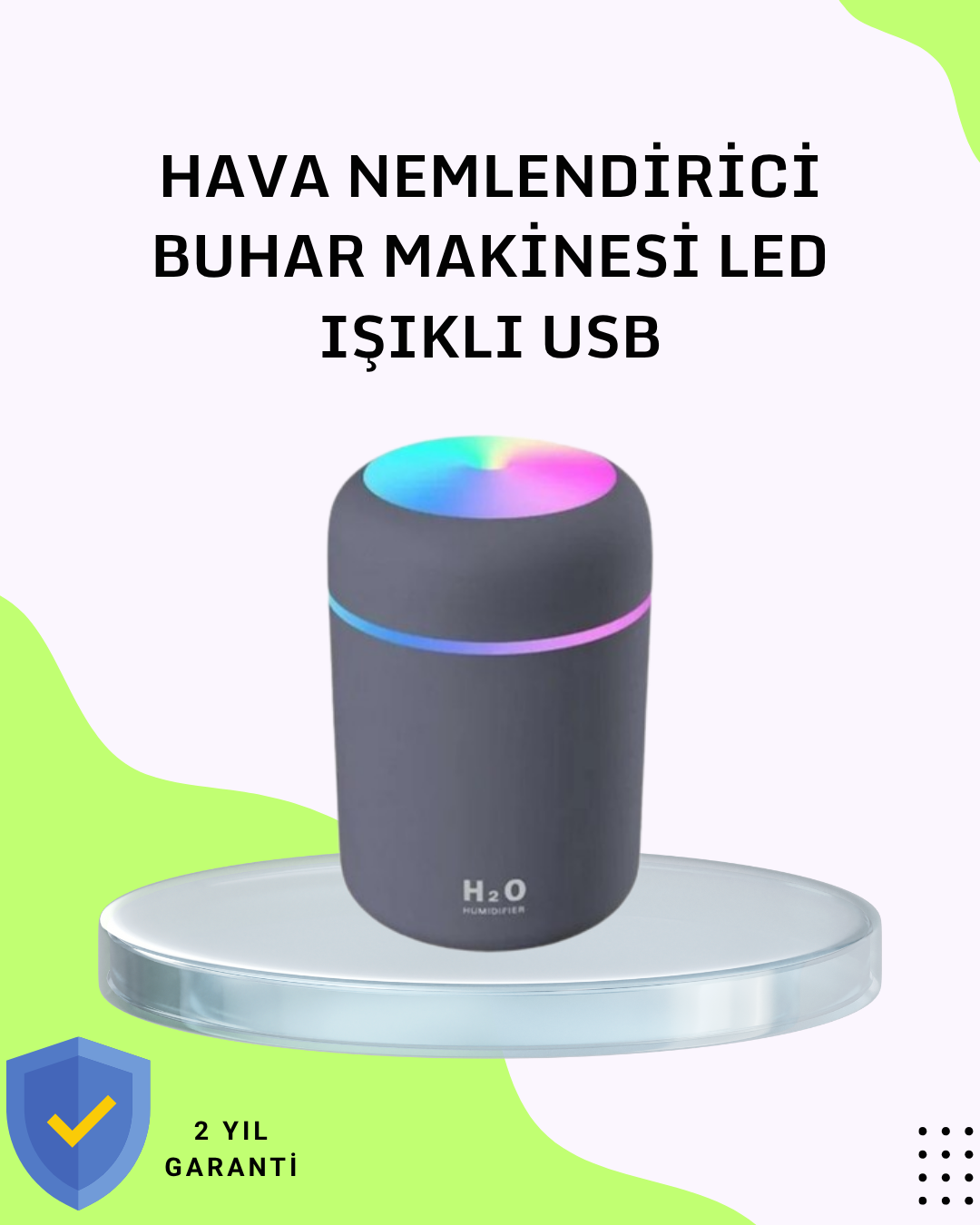 5-28 Taşınabilir Hava Nemlendirici – Renkli Işık ve USB Bağlantı - Vipsepet - Görsel 1