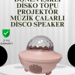 Sesle Etkileşimli Yıldız Projektörlü Gece Lambası – Bluetooth Hoparlörlü, USB Girişli, Dönen Okyanus - Vipsepet