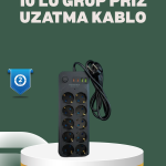 Termal Koruma Sistemli USB Type-C 10’lu Grup Priz 2m 2500W Güç Kapasiteli - Vipsepet