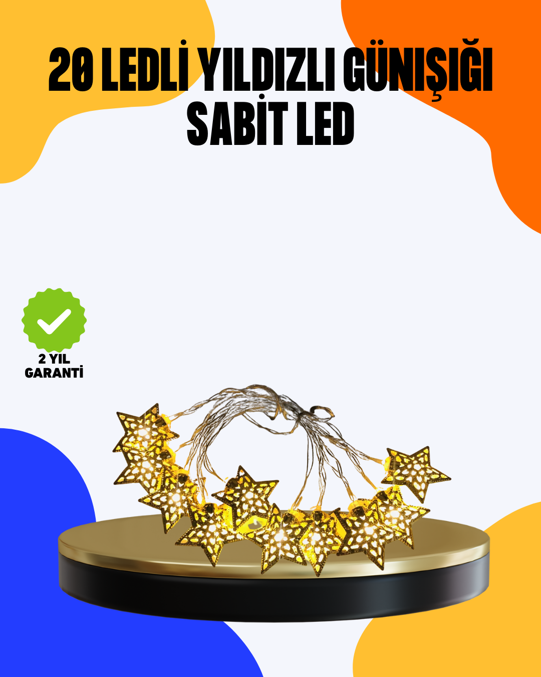 5-39 Yıldız Led Işık 5 Metre Dekoratif Aydınlatma Günışığı - Vipsepet - Görsel 1