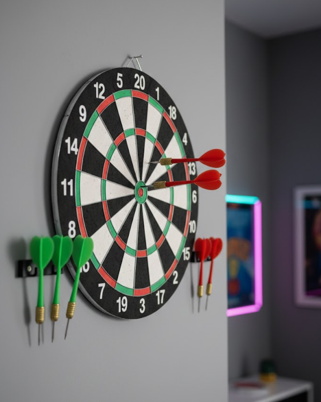 5-42 Şık Tasarımlı Dart Tahtası 12 İnç Dayanıklı Ahşap Gövde - Vipsepet - Görsel 1