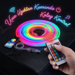 3 Metre RGB Akıllı Neon LED Şerit Işık Telefon ve Kumanda Kontrollü Ambiyans Aydınlatma - Vipsepet
