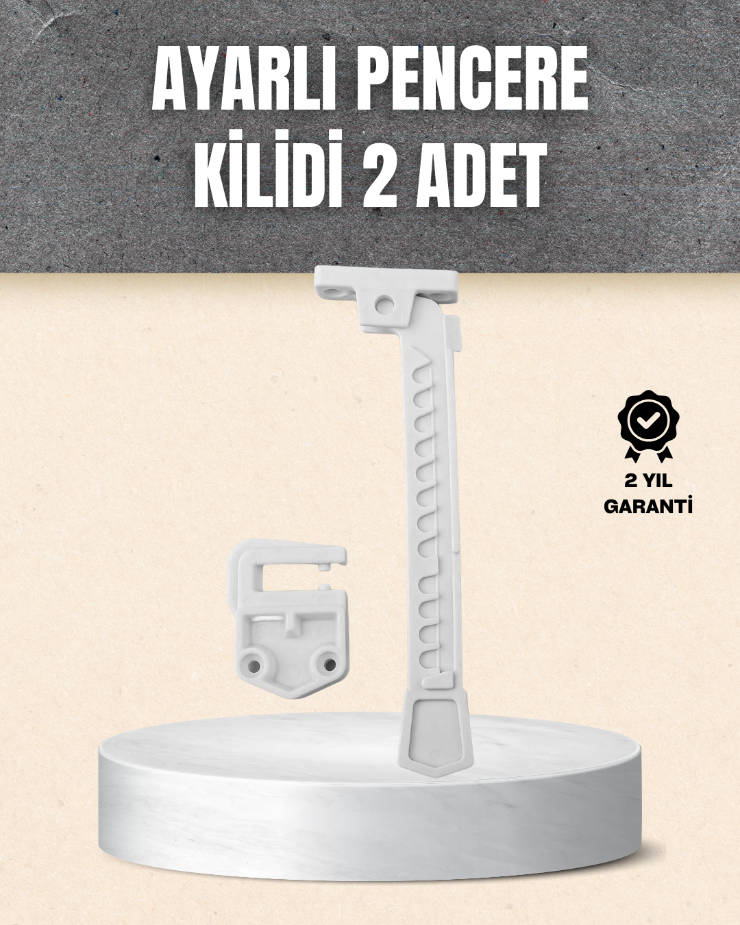 5-48 Kolay Montajlı Pencere Açılma Sınırlayıcı 2’li Set - Vipsepet - Görsel 1