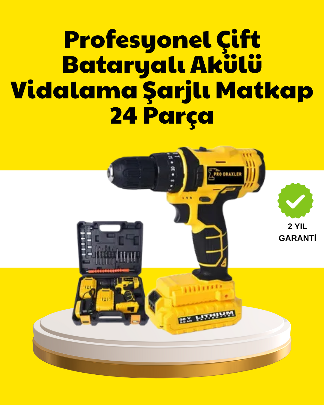 5-5 Çift Bataryalı 12V Akülü Matkap | 10 mm Metal, 20 mm Ahşap Delme Kapasitesi - Vipsepet - Görsel 1