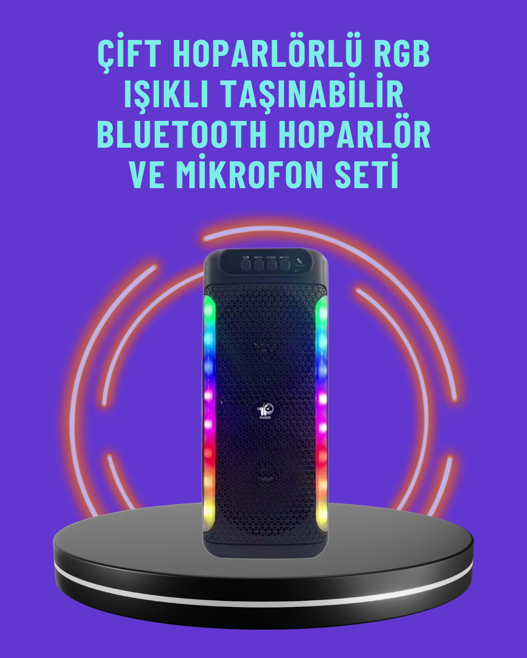 5-50 Ev ve Dış Mekan Kullanımına Uygun RGB Işıklı Hoparlör - Vipsepet - Görsel 1