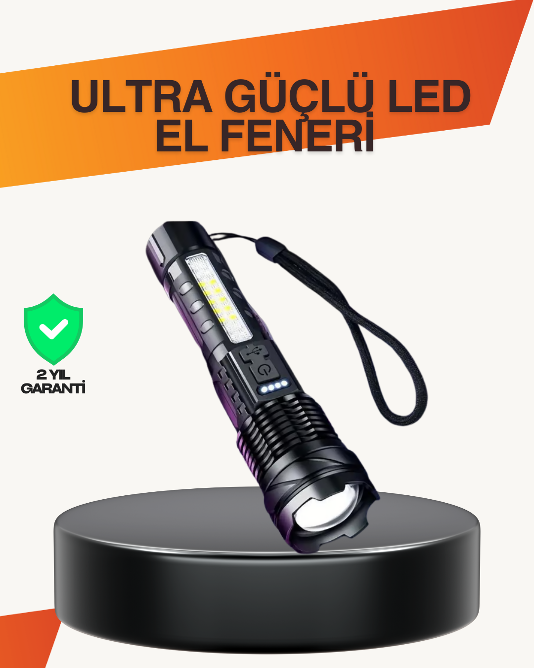 5-51 Outdoor ve Acil Durum İçin Güçlü LED El Feneri - Vipsepet - Görsel 1