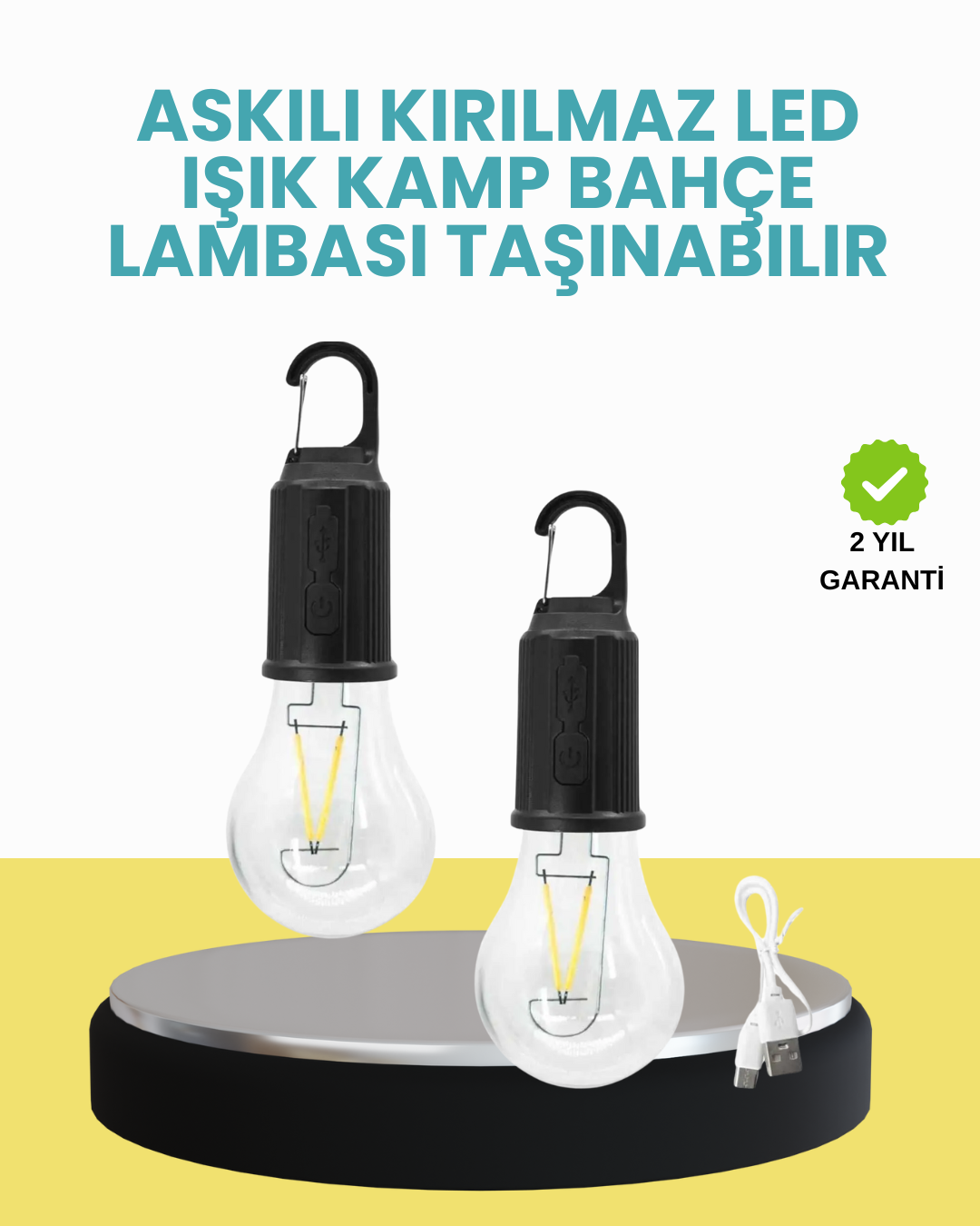 5-54 Su Geçirmez Dış Mekan LED Çadır Işığı - Vipsepet - Görsel 1