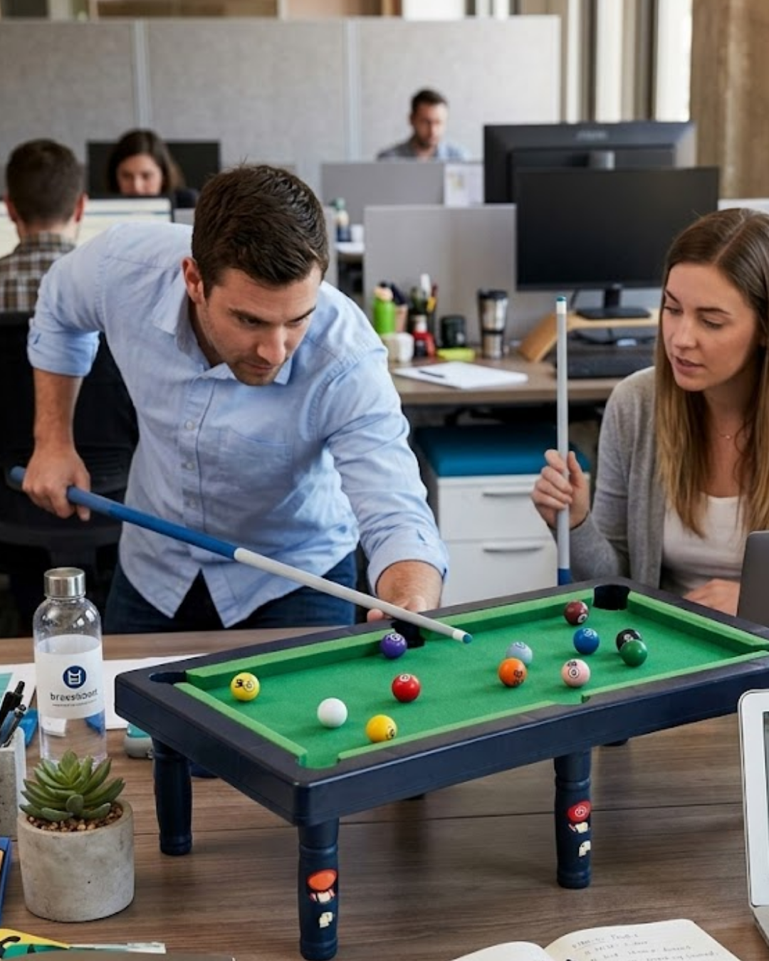 5-55 Oyuncak Bilardo Masası Seti Çocuklar İçin Eğlence ve Beceri Oyunu - Vipsepet - Görsel 1