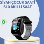 S10 Siyah Akıllı Çocuk Saati Anlık Konum Takibi ve Rota Geçmişi - Vipsepet