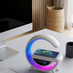 Kablosuz Şarjlı Bluetooth Hoparlör RGB Işık Gece Lambası Dijital Saat - Vipsepet