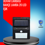 Solar Enerjiyle Çalışan IP65 Su Geçirmez 20 LED Duvar Lambası - Vipsepet