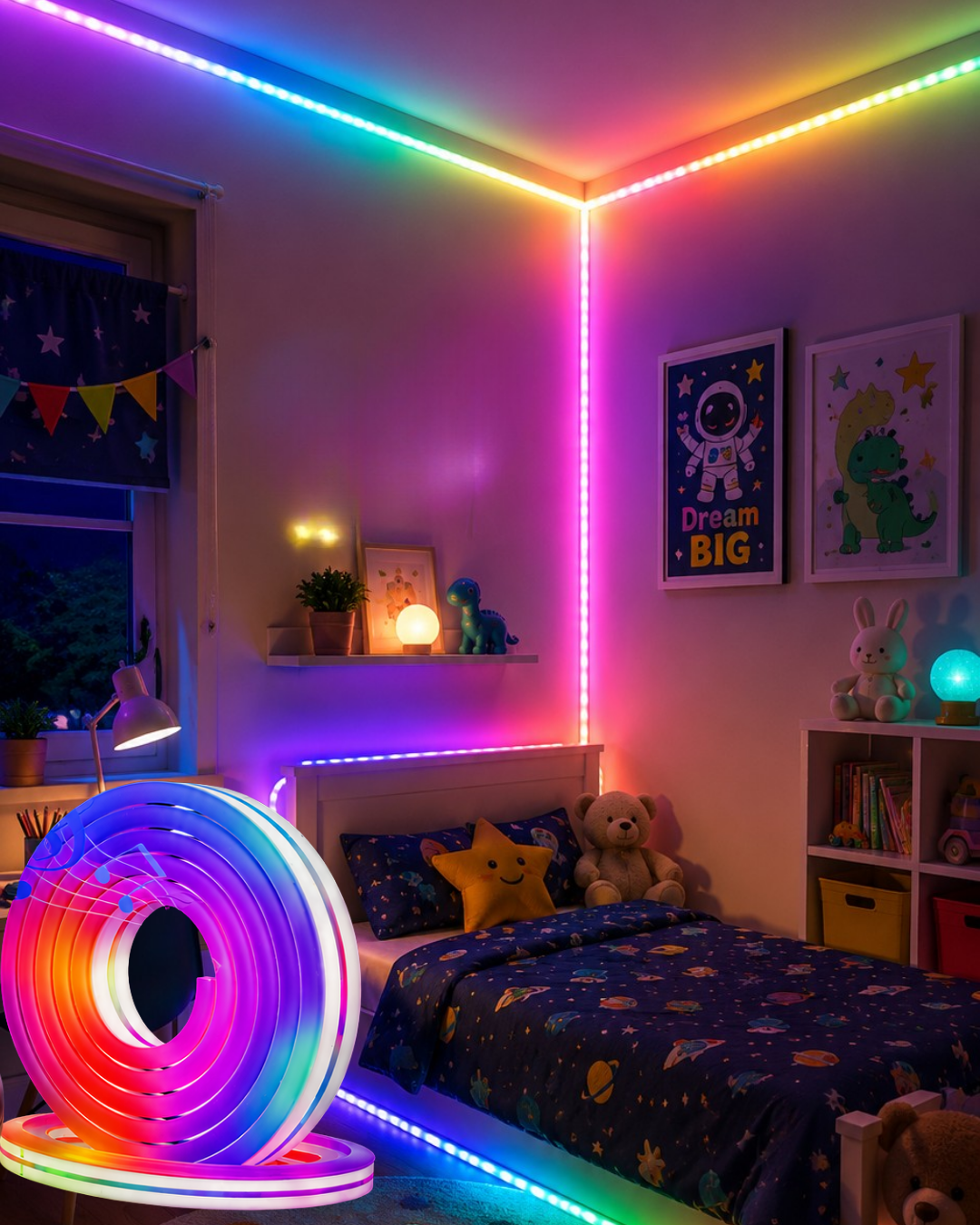 5-68 16 Milyon Renk RGB Neon Şerit Led İç ve Dış Mekan Dekor Işığı - Vipsepet - Görsel 1