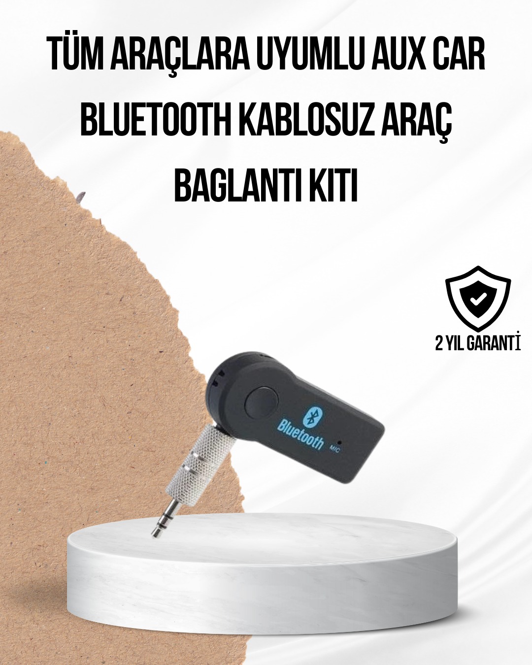 5-75 Araç İçi Bluetooth AUX Adaptörü ve Telefon Görüşme Cihazı - Vipsepet - Görsel 1
