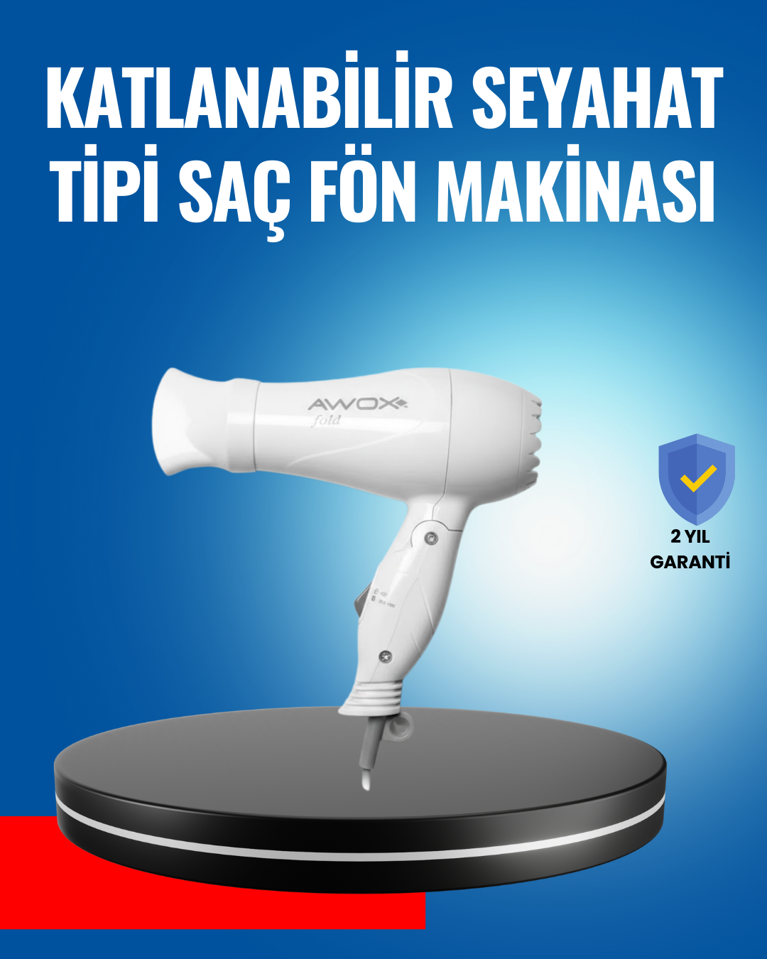 5-78 Çift Isı ve Hız Ayarlı Katlanabilir Saç Kurutma Makinesi - Vipsepet - Görsel 1