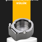 Yuvarlak Çakmaklı Küllük Dayanıklı Metal Yapı - Vipsepet