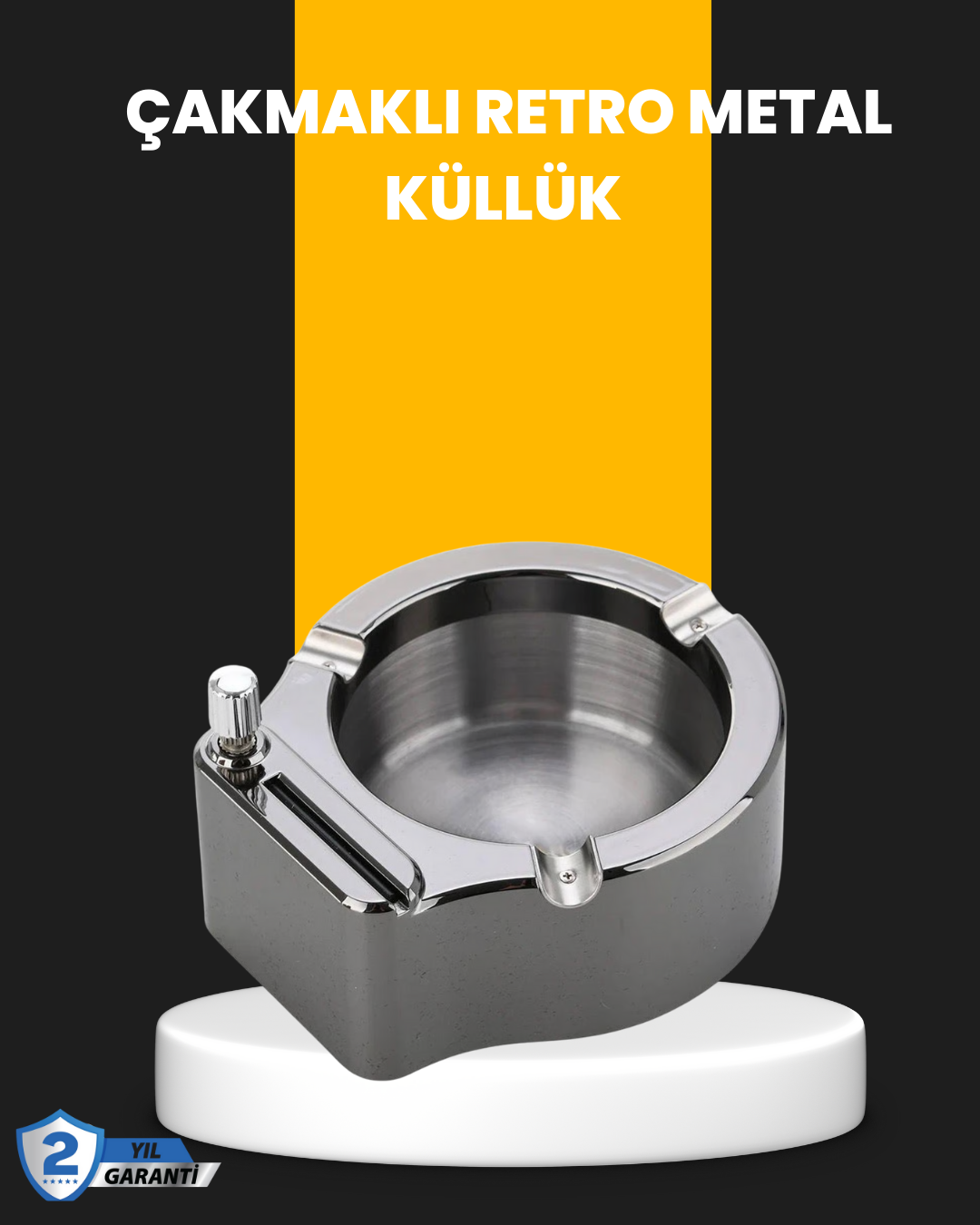 5-79 Yuvarlak Çakmaklı Küllük Dayanıklı Metal Yapı - Vipsepet - Görsel 1