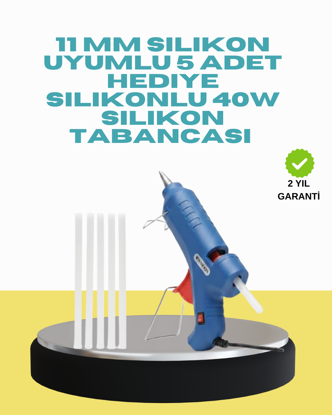 5-84 5 Silikon Hediyeli 40W Silikon Tabancası Ev ve Hobi Kullanımı - Vipsepet - Görsel 1