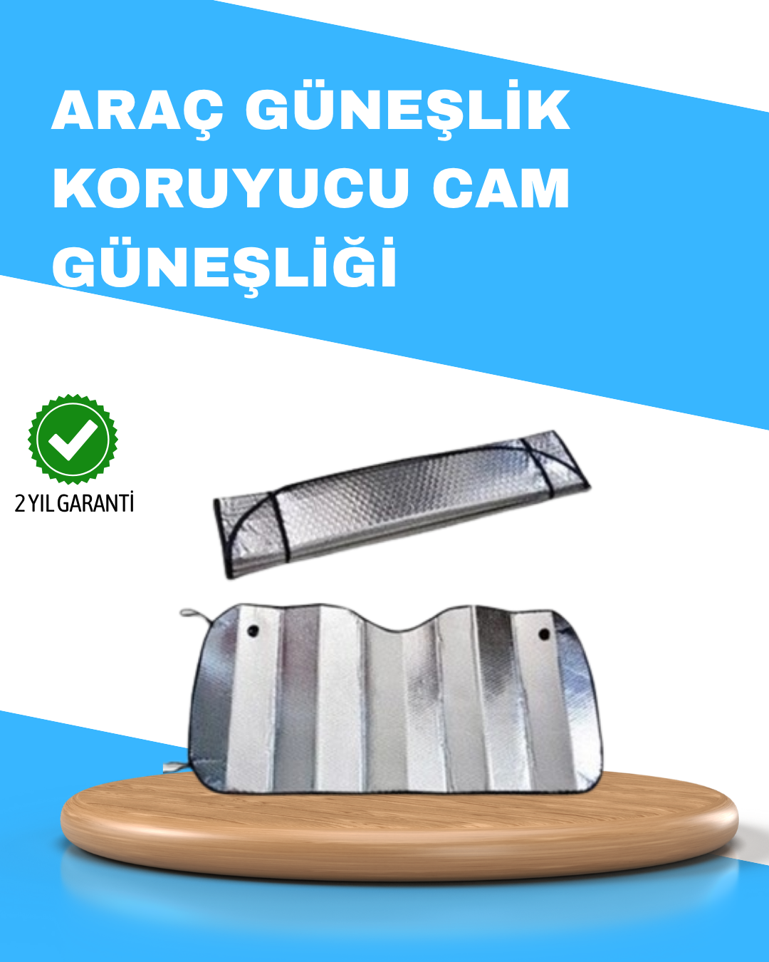 5-85 Katlanabilir Alüminyum Araç Güneşliği – UV Koruma ve Klima Tasarrufu Bir Arada - vipsepet - Görsel 1