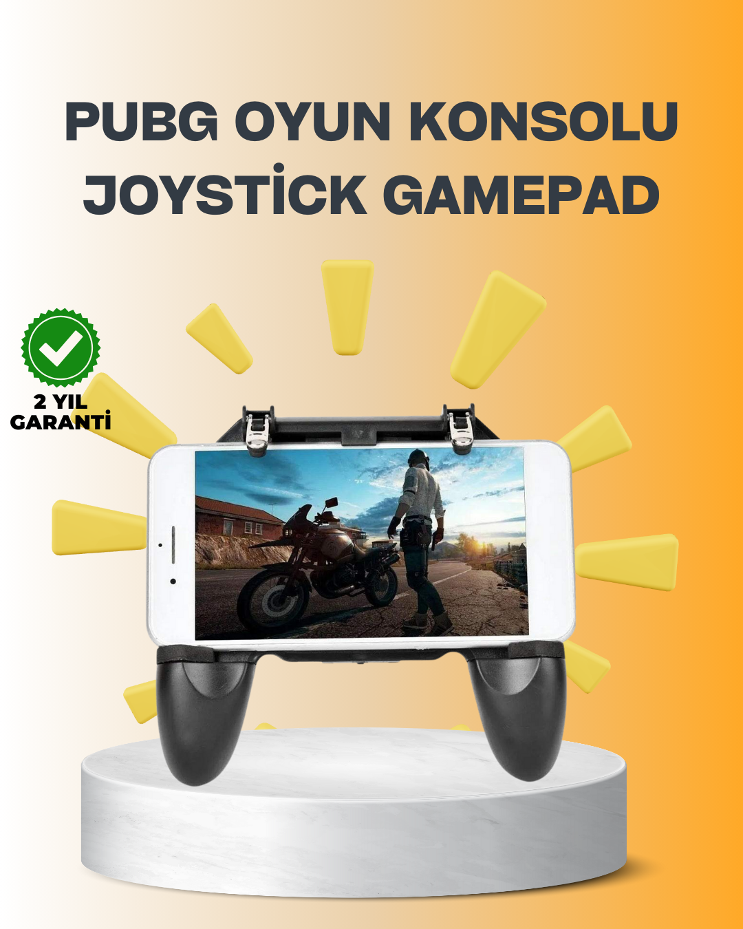 5-89 Joystick ve Parmak Tetikleyicili Mobil Oyun Gamepad Tutucu - Vipsepet - Görsel 1